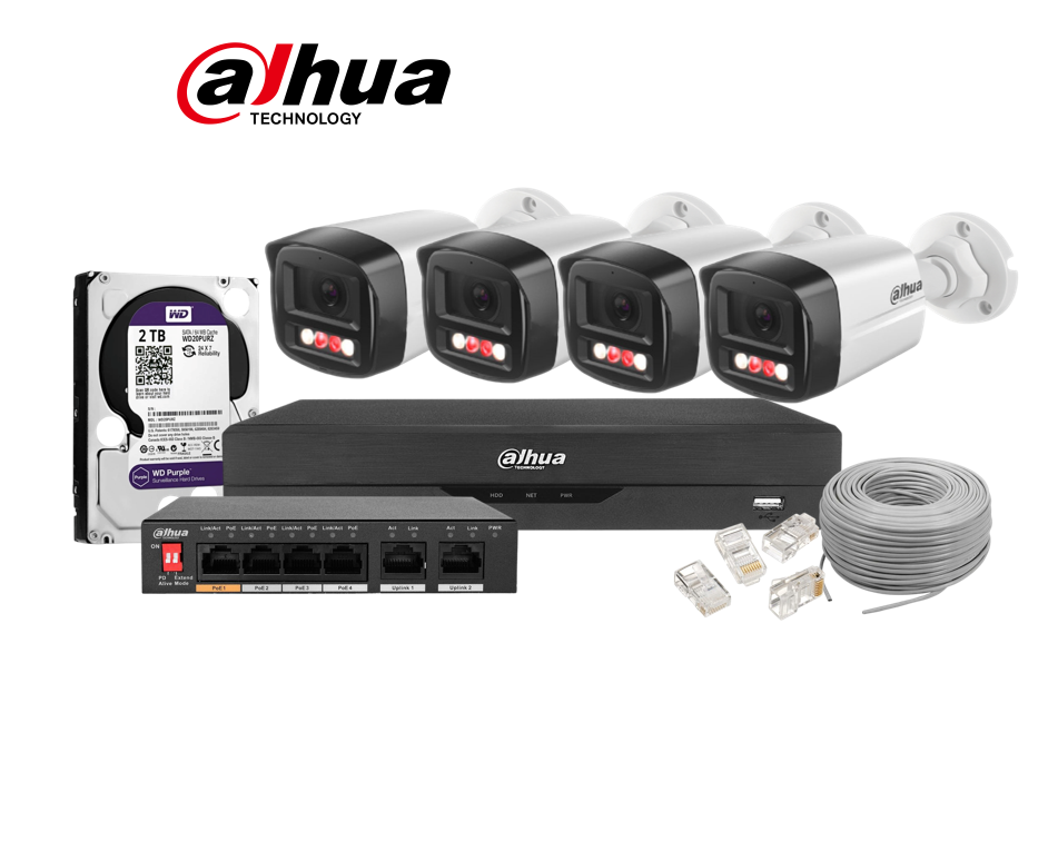 Zestaw monitoringu 4 kamery IP Dahua